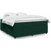 Box spring postel s matrací 200x200 cm samet [3285665] (Barva Tmavě zelená)