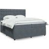Box spring postel s matrací tmavě 200x200 cm samet [3292443] (Barva Tmavě šedá)