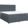 Box spring postel s matrací tmavě 200x200 cm samet [3292443] (Barva Tmavě šedá)