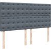 Box spring postel s matrací tmavě 200x200 cm samet [3292443] (Barva Tmavě šedá)