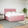 Box spring postel s matrací tmavě 200x200 cm samet [3292443] (Barva Tmavě šedá)