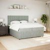 Box spring postel s matrací tmavě 200x200 cm samet [3292443] (Barva Tmavě šedá)