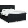 Box spring postel s matrací tmavě 200x200 cm samet [3292443] (Barva Tmavě šedá)
