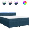 Box spring postel s matrací 200x200 cm samet [3290134] (Barva Modrá)