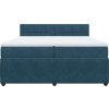 Box spring postel s matrací 200x200 cm samet [3290134] (Barva Modrá)
