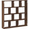 Nástěnná police 12 přihrádek kompozitní dřevo [860008] (Barva Kouřový dub)