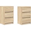 Noční skříňky se 3 zásuvkami 2 ks 39x35x65 cm [861342] (Barva dub sonoma)