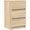 Noční skříňky se 3 zásuvkami 2 ks 39x35x65 cm [861342] (Barva dub sonoma)