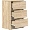 Noční skříňky se 3 zásuvkami 2 ks 39x35x65 cm [861342] (Barva dub sonoma)