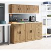 Garážové nástěnné skříně 2 ks kompozitní dřevo [860638] (Barva Hnědý dub)