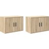 Garážové nástěnné skříně 2 ks kompozitní dřevo [860652] (Barva Kouřový dub)
