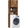Skříňka na pračku 64x24x190 cm Dřevěná konstrukce [859130] (Barva Betonová šedá)