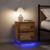 Noční skříňka s LED světly 38x34x50 cm [861295] (Barva Hnědý dub)