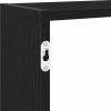 Nástěnná police 7 přihrádek kompozitní dřevo [860023] (Barva Černá)