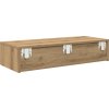 Nástěnná police se zásuvkami 80 x 33 x 17 cm kompozit [859985] (Barva dub artisan)