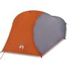 Kempingový stan kopule pro 4 osoby zatemňovací nepromokavý [94729] (Barva Šedá a oranžová)