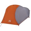 Kempingový stan kopule pro 4 osoby zatemňovací nepromokavý [94729] (Barva Šedá a oranžová)