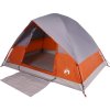 Kempingový stan kopule pro 4 osoby nepromokavý [94701] (Barva Šedá a oranžová)