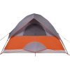 Kempingový stan kopule pro 4 osoby nepromokavý [94701] (Barva Šedá a oranžová)