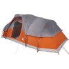 Rodinný stan kopule pro 11 osob nepromokavý [94568] (Barva Šedá a oranžová)