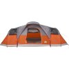Rodinný stan kopule pro 11 osob nepromokavý [94568] (Barva Šedá a oranžová)