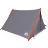 Kempingový stan pro 2 osoby nepromokavý [94531] (Barva Šedá a oranžová)