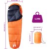 Spací pytel mumie pro dospělé 3 roční období [94524] (Barva oranžová a černá)