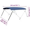 Bimini stříška 4 oblouky námořnická 243x(230–244)x137 cm [94813] (Barva Černá)