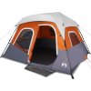 Rodinný stan s LED pro 6 osob světle rychloupínací [94309] (Barva Světle šedá a oranžová)