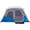 Rodinný stan s LED pro 6 osob světle rychloupínací [94309] (Barva Světle šedá a oranžová)