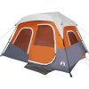 Rodinný stan s LED pro 6 osob světle rychloupínací [94309] (Barva Světle šedá a oranžová)