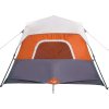 Rodinný stan s LED pro 6 osob světle rychloupínací [94309] (Barva Světle šedá a oranžová)