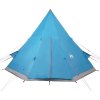 Kempingový stan týpí pro 4 osoby nepromokavý [94381] (Barva Modrá)