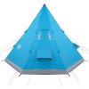 Kempingový stan týpí pro 4 osoby nepromokavý [94381] (Barva Modrá)