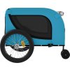 Vozík za kolo pro psa zelený a černý oxfordská tkanina a železo [94028] (Barva Šedá a černá)