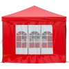 Skládací party stan s bočními stěnami 3 x 6 m [93548] (Barva Červená)