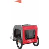 Vozík za kolo pro psa a šedý oxfordská tkanina/železo [93838] (Barva Červená)