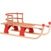 Skládací sněžné sáně s opěradlem dřevěné 119 cm [92493] (Barva Červená)