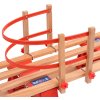 Skládací sněžné sáně s opěradlem dřevěné 119 cm [92493] (Barva Červená)