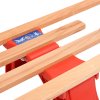 Skládací sněžné sáně s opěradlem dřevěné 119 cm [92493] (Barva Červená)