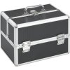 Kosmetický kufřík 22 x 30 x 21 cm hliník [91829] (Barva Černá)