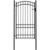 Zahradní branka s obloukem ocelová 100 x 175 cm [146371] (Barva Černá)
