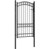 Zahradní branka s obloukem ocelová 100 x 175 cm [146371] (Barva Černá)