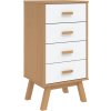 Noční stolek OLDEN masivní borové dřevo [358587] (Barva Bílo-hnědá)