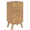 Noční stolek OLDEN masivní borové dřevo [358587] (Barva Bílo-hnědá)