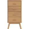 Noční stolek OLDEN masivní borové dřevo [358587] (Barva Bílo-hnědá)