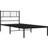 Kovový rám postele bez matrace s čelem 75 x 190 cm [372169] (Barva Černá)