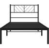 Kovový rám postele bez matrace s čelem 75 x 190 cm [372169] (Barva Černá)