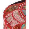 Sedací puf patchwork kulatý bavlna ruční výroba 40x20 cm [246571] (Barva Červená)