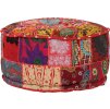 Sedací puf patchwork kulatý bavlna ruční výroba 40x20 cm [246571] (Barva Červená)